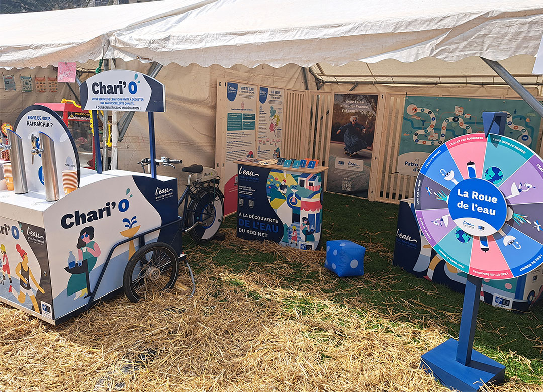 Un nouveau stand aux couleurs de la marque « L’eau d’Île-de-France, Source de confiance »