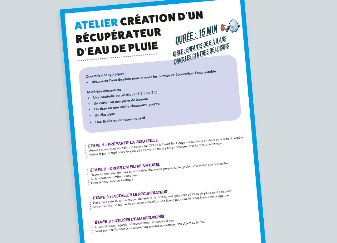 Fiche tuto « Atelier récupérateur d’eau de pluie »